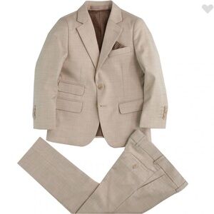 Boy’s Two Piece Suit in Sand - Cloud Cloth - 10